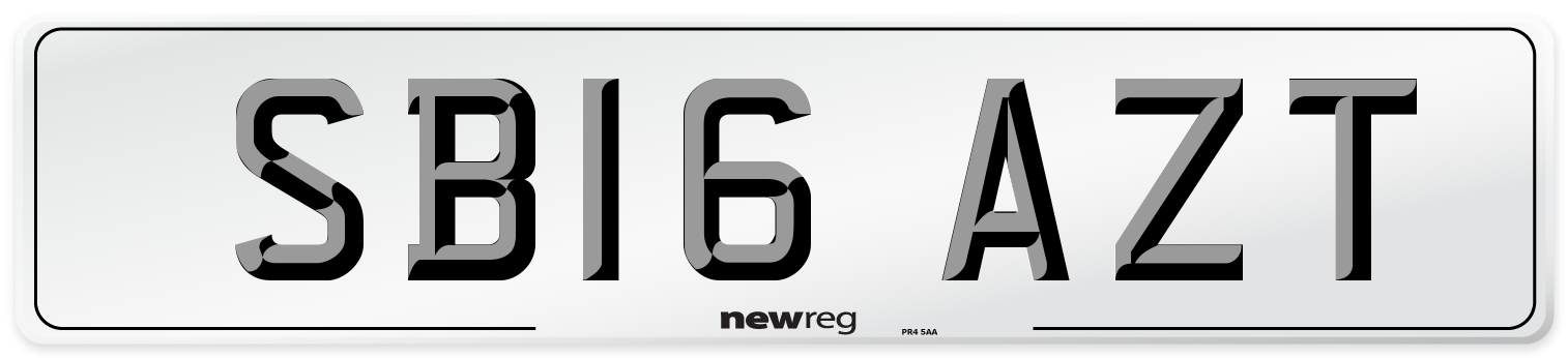 SB16 AZT Number Plate from New Reg